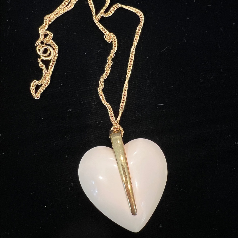 Rare vintage Crown Trifari heart pendant.